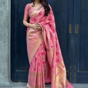 Pink Silk Saree